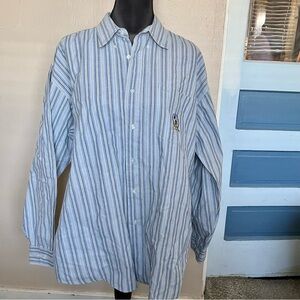 Vintage Mickey Mouse pinstripe button down shirt